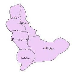 دانلود نقشه بخش های شهرستان ساری